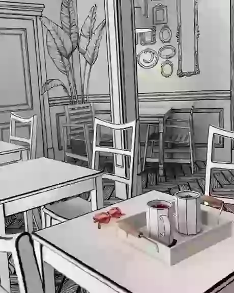 Coffee Shop Just Feel Like Cartoon