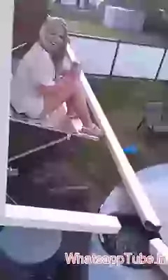 A girl fell down funny