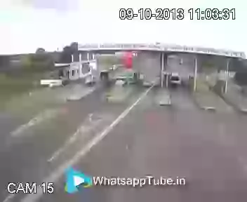 CCTV Video Truck Rammed Tollbooth