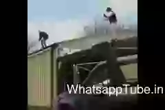 Funny Guy Jump On Truck Fail