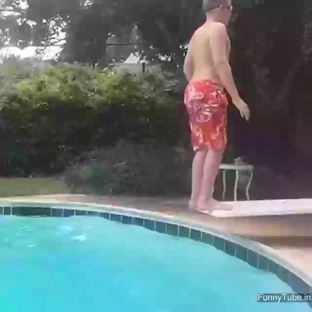 Funny Pool Jump Fail GIF