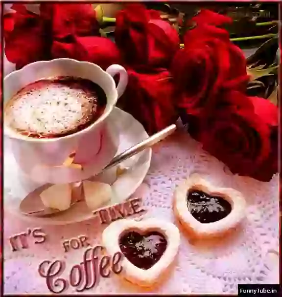 Good Morning Coffee Time Greeting Status GIF