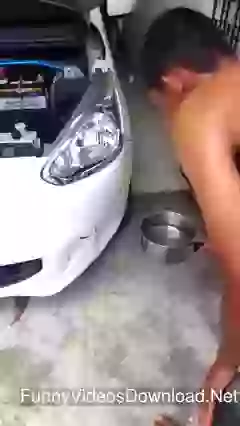 Handy way to fix a car dent