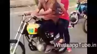 Hot girl and Crazy Boy Bike Stunt Video